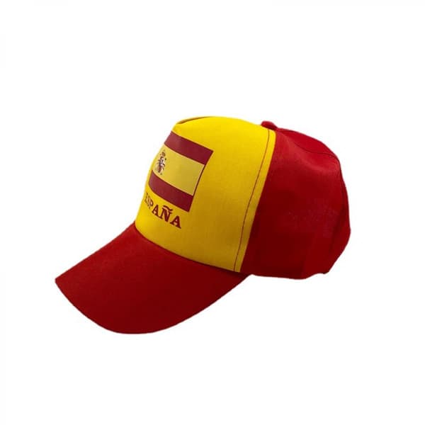 1 St. Keps - Spanska Flaggan Unisex Vuxen Platt Solid Spänne Bomull Ostrukturerad Hatt Låg Profil Keps - One Size