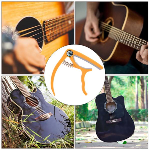 Plast Capo för Gitarr, Ställbar Capo för 4-6 Strängar Gitarr, Bas och Ukulele, Gul