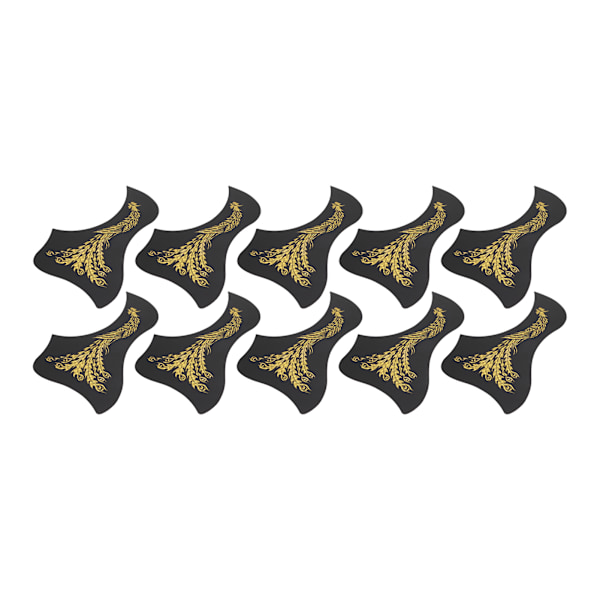 Gitarr plektrumskydd Klassisk Anti Scratch Plate Skyddande Instrument Tillbehör Fågel Typ Fenix Mönster 10 st Guld