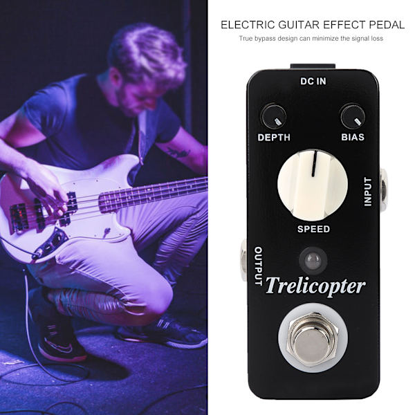 Klassisk All Metal Housing Tremolo Distortion Pedal Elektrisk Gitarr Tillbehör