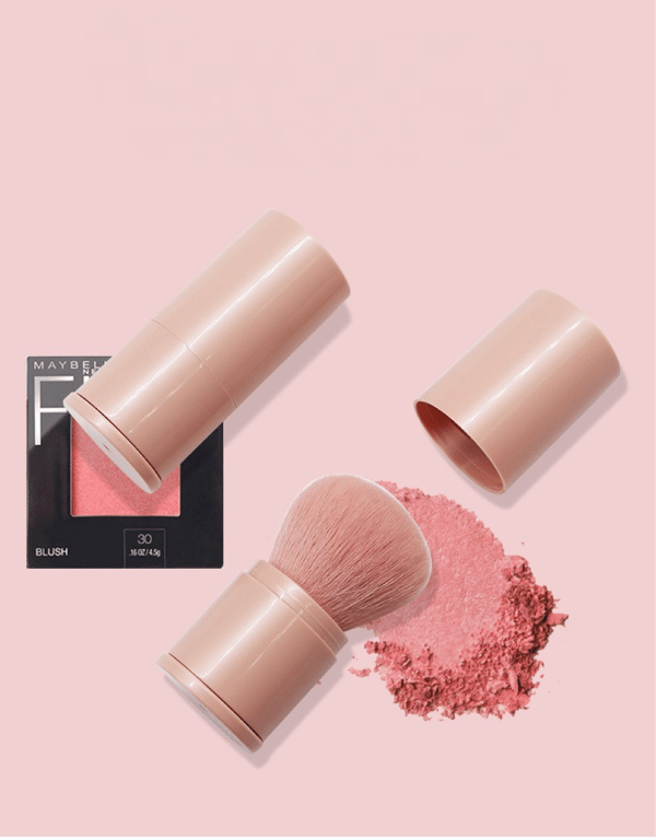 Reseborste för foundation, rouge, bronzer och puder, Retractable, Grön, Aluminium, Resevänlig och perfekt för på språng