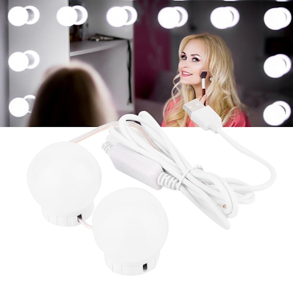 LED-glödlampa spegellampa Vanity USB Touch Switch spegellampa kit lins strålkastare glödlampor kit 2 glödlampor