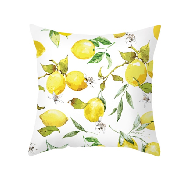 Citron efterårs pudebetræk Gult citron print pude blød moderne bondehus til soveværelse sofa stue 18 x 18 tommer（Citron 19）