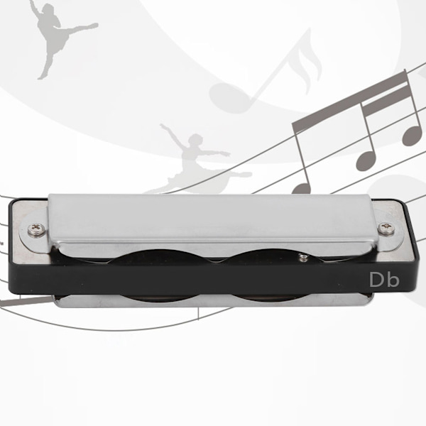 Blues Harmonika 10 Hull Mouthorgan Db Nøkkel ABS Resin Profesjonell Nybegynner Vindinstrument Svart