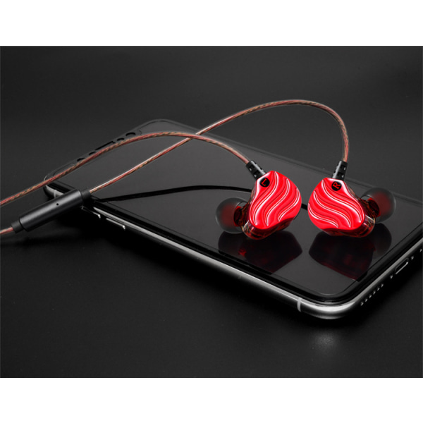 QKZ KD4 In-Ear Subwoofer-hörlurar Telefonmusik MP3 Dubbelenhet Subwoofer-hörlurar·