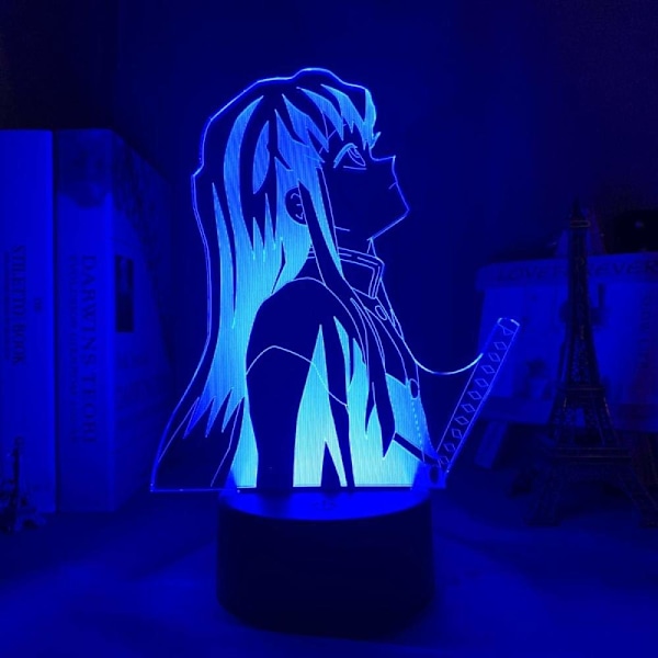 3D Nattelys Kimetsu no Yaiba Muichiro Tokito LED Nattelys for Soverom Innredning Gave Nattelys Anime 3D Lampe Muichiro Tokito Demo