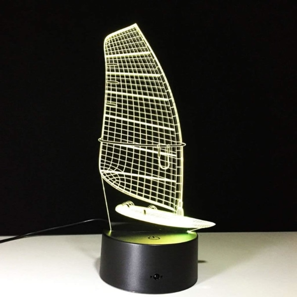 WJ Sänglampa Illusion LED Nattljus 3D Nattljus LED Illusion Tredimensionell Tredimensionell Smidig Segling Nattljus Illusion LED Ljus