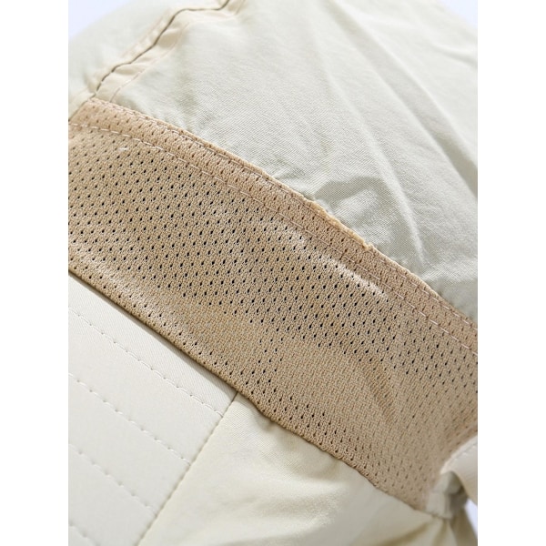 UPF 50+ Solhatt for gutter med nakkeklaff Sommerstrandhatt Barn Safarihatt, Khaki