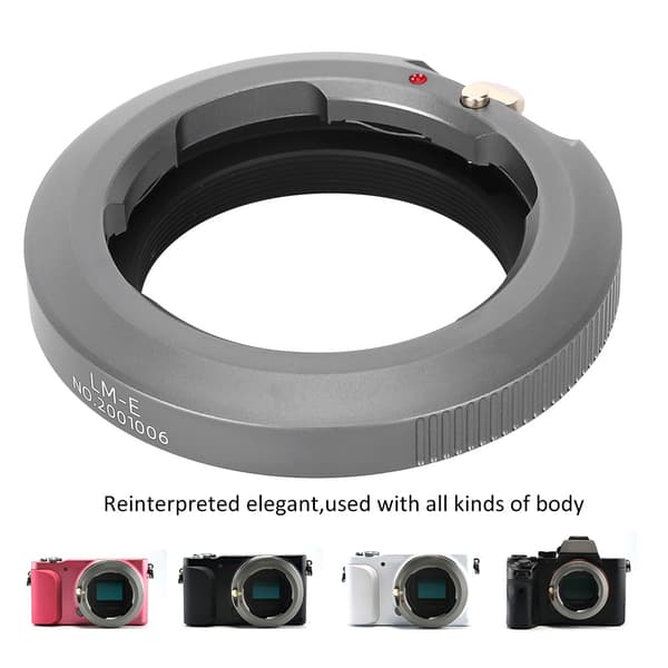 7Artisans M E Aluminium Magnesiumlegering Adapterring til Leica M Mount-objektiv til Sony E Mount-kamerahus
