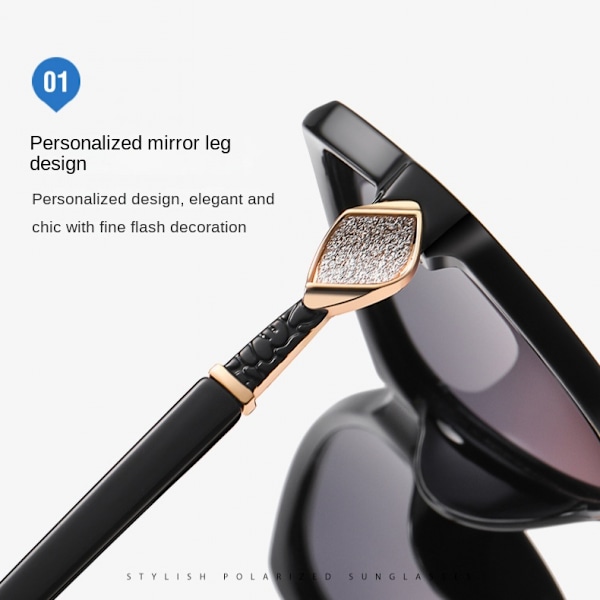 UV-skyddande polariserade fjärilsolglasögon för kvinnor. Presenter till kvinnor, 58 mm