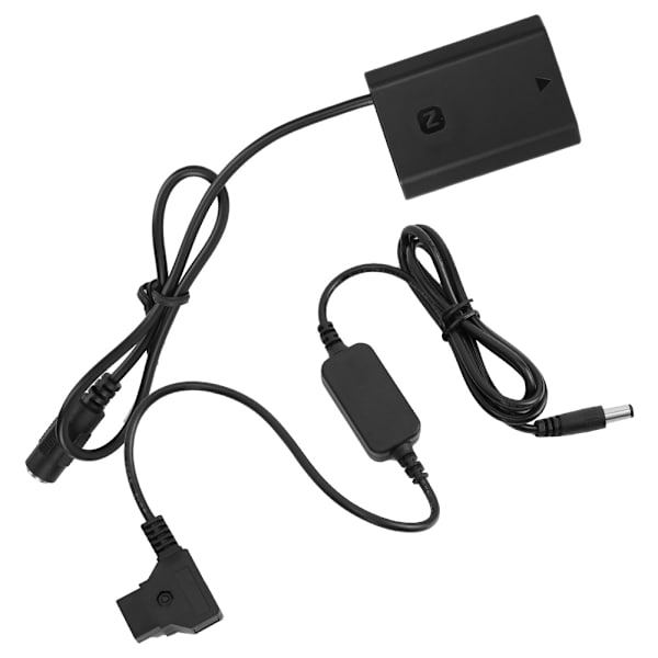Svart ABS-plast Full Decoded NP-FZ100 till D-tap DC-koppling Adapter Dummy Batteri