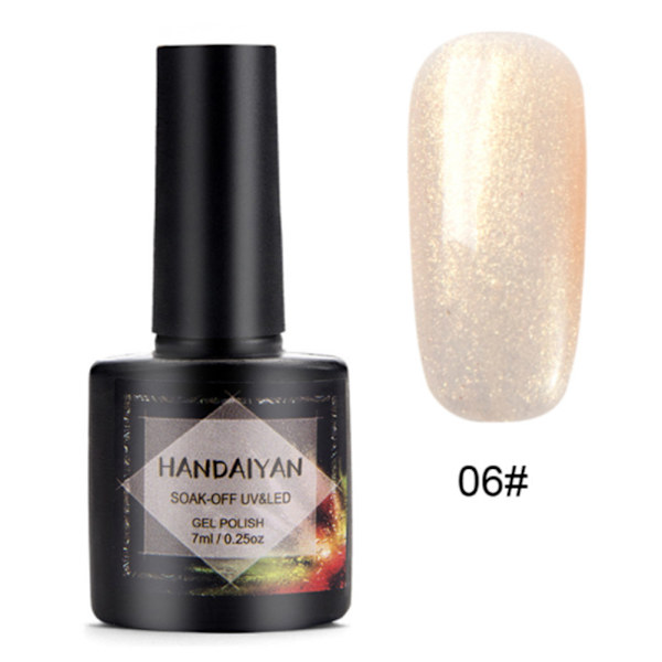 7ML Kiiltävä LED UV/LED Kynsilakan Poistettava Geelivärilakka Kynsikoriste 6#