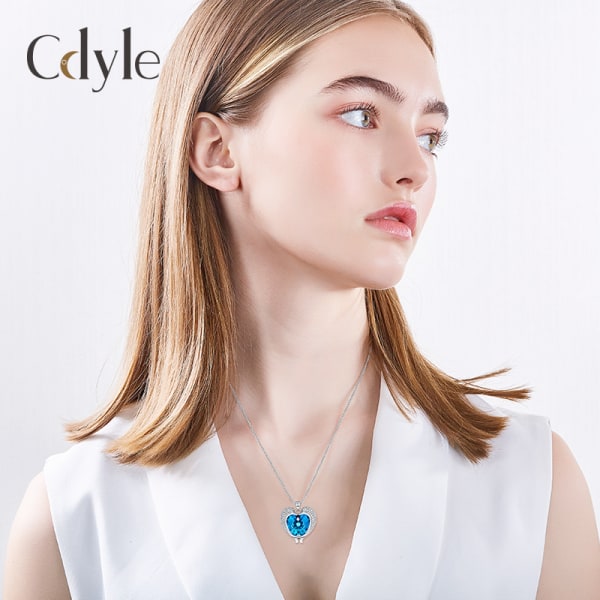 Romantisk Alla hjärtans dag Nyår present Smycke Halsband, Kristall Hänge Halsband Smycken för Kvinnor Födelsedag Halsband för Kvinnor, Delfin Älskare