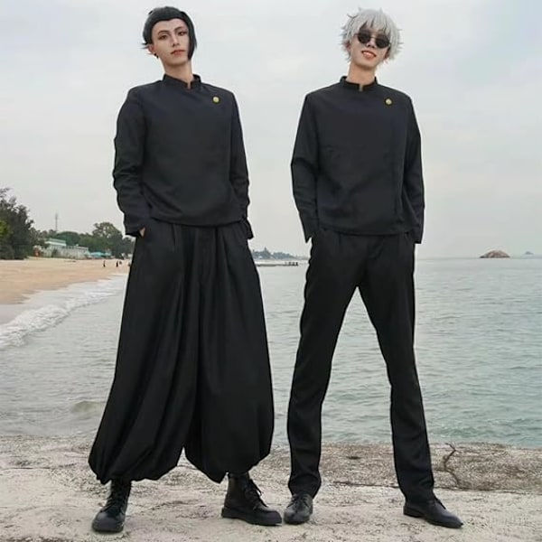 Anime Cosplay -asu Kimono-kaapu Geto Suguru Cosplay -asu Uniformu Halloween Anime -asu peruukilla M