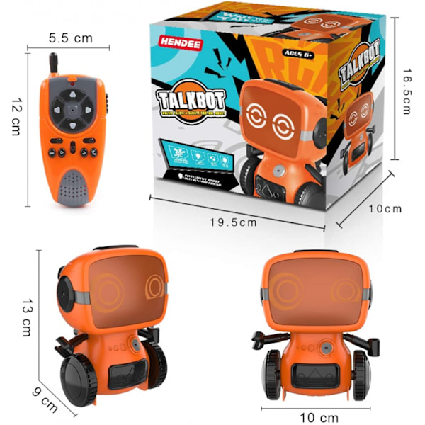 Smart robotleksak för barn, interaktiv fjärrkontroll husdjur med walkie-talkie och trådlöst RC-programmeringsläge för pojkar och flickor  Pedagogisk present