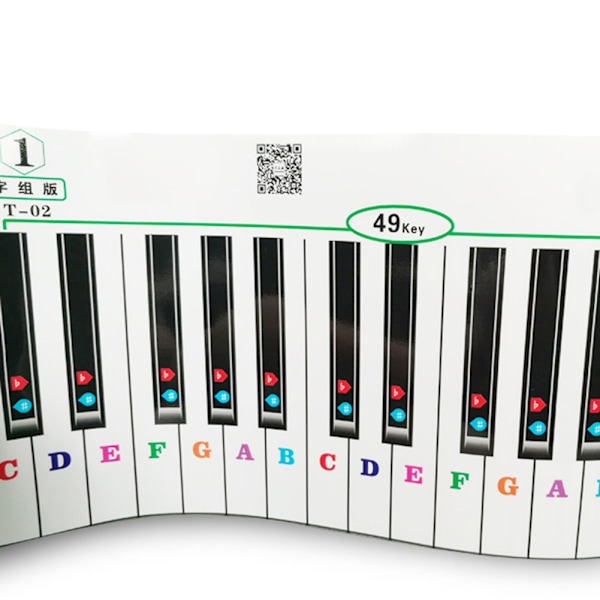 88-näppäiminen Simuloitu Paperinen Elektroninen Keyboard-Tarra Lapsille Pianon Harjoitteluun (T-2)