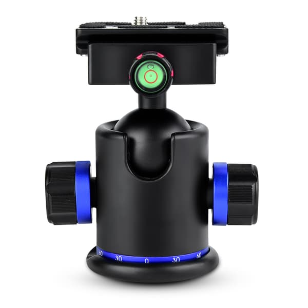 Mefury Stativkulehode Roterende Panoramisk med 3 stk 1/4\" til 3/8\" Skrueadapter Blå