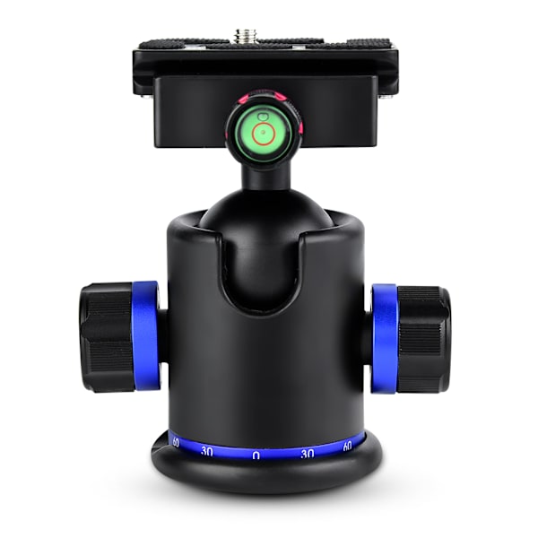 Mefury Tripod Kulled med Panorering och 3 st 1/4\" till 3/8\" Skruvadapter Blå