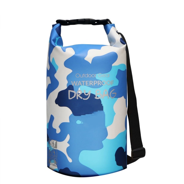 Camouflage blue 30L capacity Mountaineering Outdoor Waterproof Bucket Bag Beach Bag Swimming Bag Diving Material Beach Bag Mountaineering Bag Dry bag