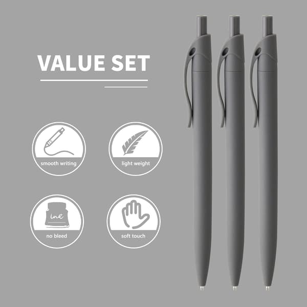 50-pack infällbara kulspetspennor, 1,0 mm medium spets, smidigt svart bläck, blöder inte igenom, bulkpennor för kontor, skola och hem