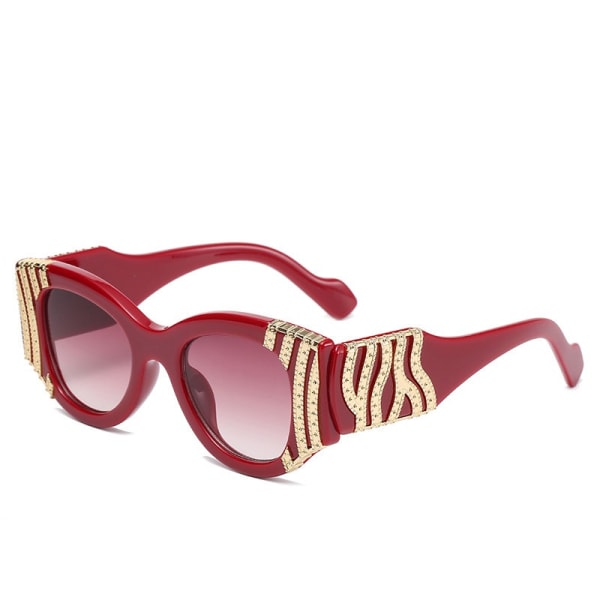 Fashion Retro Oversized Cat eye-solglasögonbåge med delikat metall för kvinnor