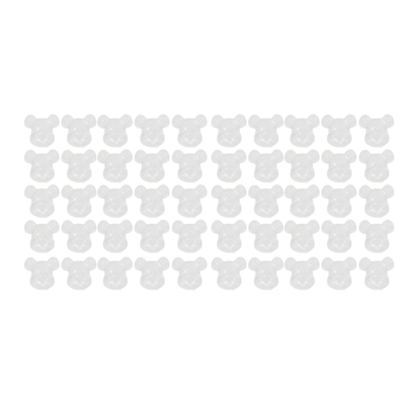 50 stk. neglelak farvekort gennemsigtig bjørnehoved form akryl negle display farvekort swatches DIY manicure værktøj