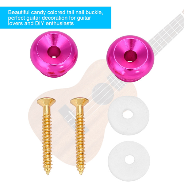 2 st Strap Lock Buckle Endpin för Gitarr Bas Ukulele med Brickor Skruvar (Lila)