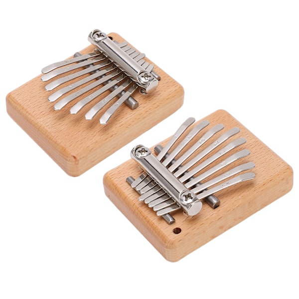 Tommelfingerklaver 8 Tangenter Mini Bøg Kalimba Bærbar Finger Spilleinstrument med Lanyard