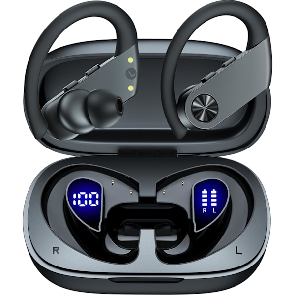 Wireless Earbuds Bluetooth Headphones 110Hrs Playback Sports Ear Buds with 2200mAh Charging Case & Dual Power Display Over-Ear Stere