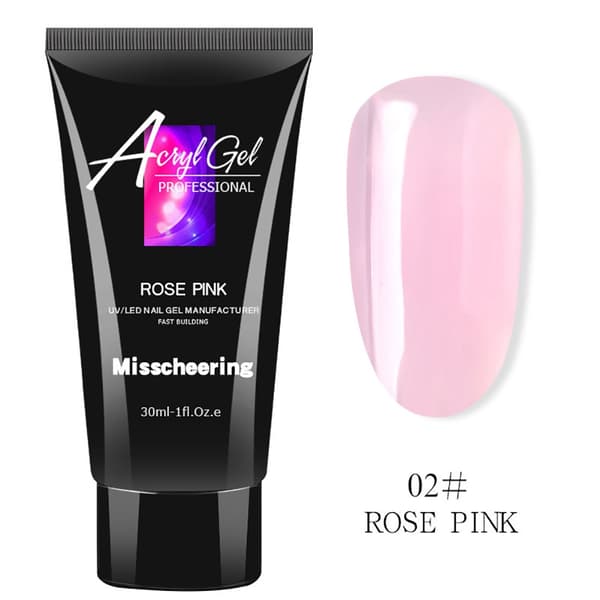 30ml Profesjonelt Rask Krystall Negleforlengelse Lim Manikyr UV Gel Builder 2#ROSE PINK