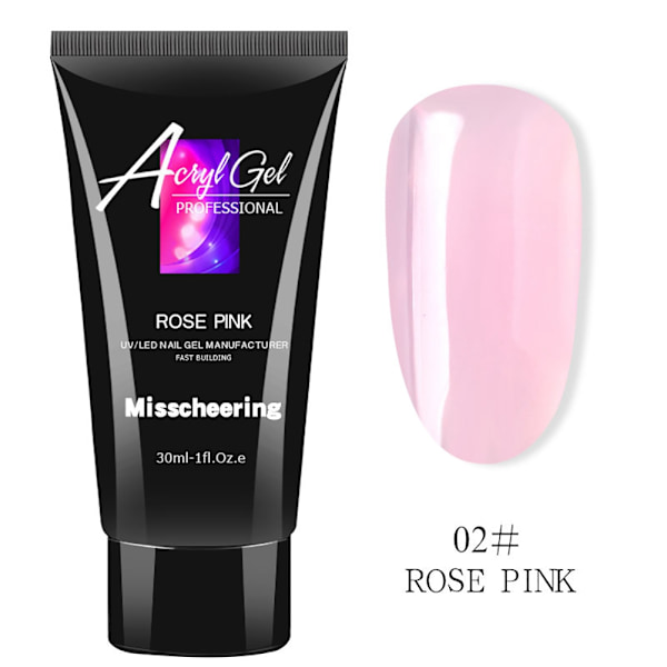 30ml Professionellt Snabbt Kristall Nagel Extensionslim Manikyr UV Gel Builder 2#ROSE PINK