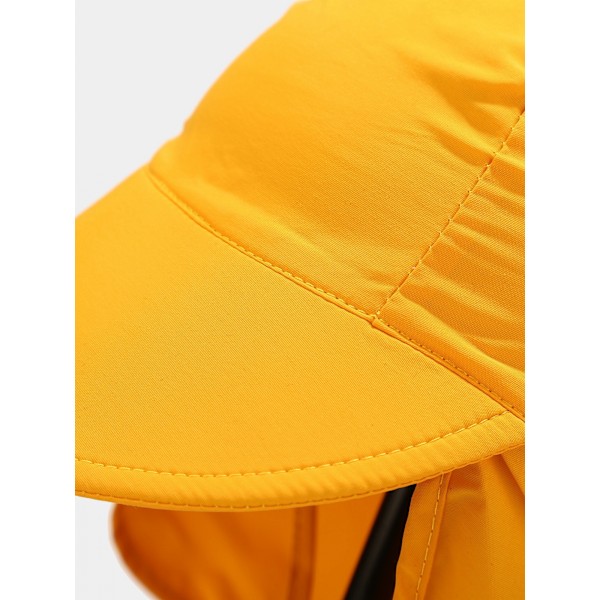 AVEKI Barn Solhatt Utomhus Pojkar Flickor Lek Hatt Nackskydd UPF 50+ Mesh Stor Brätte Snabbtorkande 4-8 År Vandring Fiske, Gul