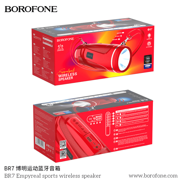 Borofone Pineapple Wind BR7 Sports Bluetooth högtalare 5 färger Blandad frakt utomhus subwoofer Bluetooth högtalare