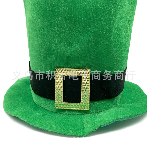 St. Patrick's Day Dekorationer Irländsk hatt Grön Shamrock High Hat St. Patrick's Day Carnival High Hat Shamrock Hat Dekoration