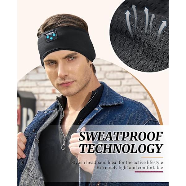 Trådløse Sleep Headphones, Bluetooth Sports Headband Headphones med Ultratynde HD Stereo Højttalere Perfekt til Søvn, Træning, Jogging