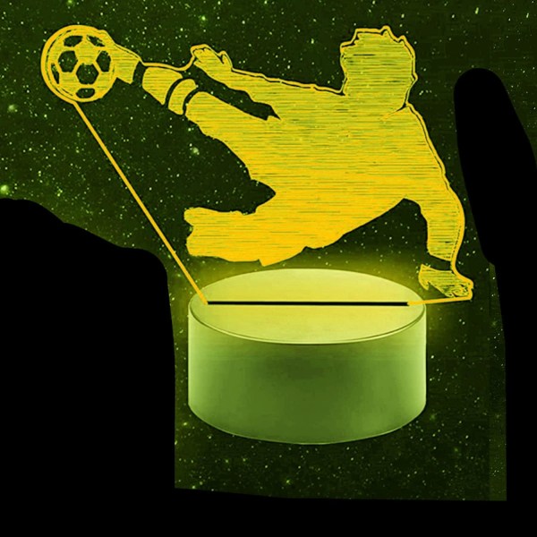 WJ 3D Fotbollsspelare Nattljus led lampa Illusion 16 färgbyte Bord Skrivbordsdekoration Lampor Födelsedagspresent Akrylsockel USB kabelleksak