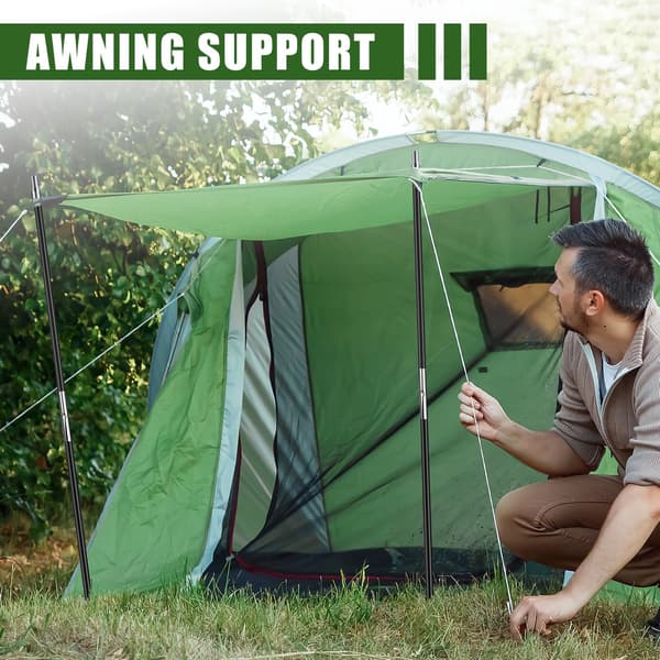 2 STK. Formonteret Glasfiber Teltstang Erstatning, til Vandring, Udendørs, Backpacking, Sort 10.92FT