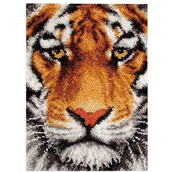 75 * 55CM Latch Hook Mattsatser för Vuxna Tigermatta Gör-Det-Själv-Sats Tryckt Canvas Gobelängsats Broderisats DIY Virka Garn Sats Hantverkssats Kreativ G