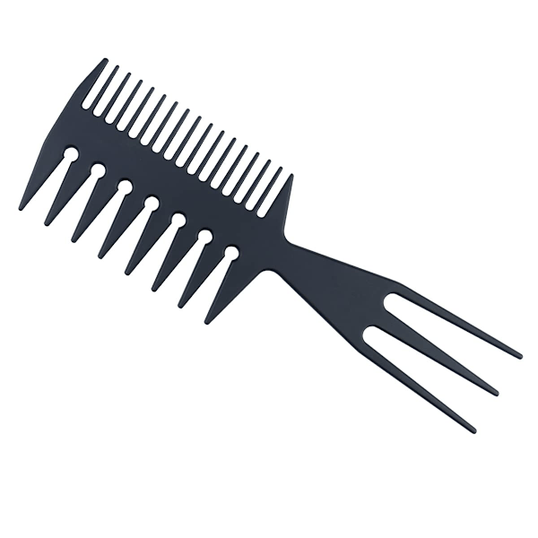 Slicked-back -kammat 3-in-1 kalanruoto-muotoiset hiusten pidennykset, takkujen avaaminen, muotoilu, värjäyskampa salonkeille, partureille, mohawkille, undercut-tyylille B