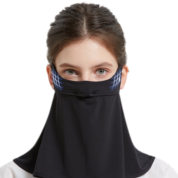 2 stk. Unisex solbeskyttende ansigtsbandana til kvinder, UV-beskyttende ansigtshalstørklæde til udendørs sommeraktiviteter, blå