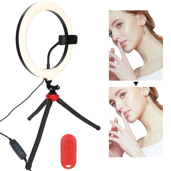 LED Fyldlys Foldbar Live Broadcast Selfie Ring Kamera Skydning Makeup Skrivebordslampe