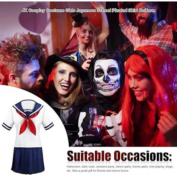 JK Cosplay -asu, merimies, laivastonsininen, laskostettu hame, anime-cosplay-asut, tytöt, japanilainen koululaskostettu hame, yhtenäinen JK-animekoulu M