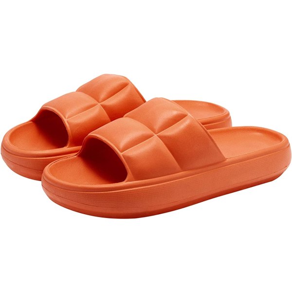 EVA mjuka tofflor med öppen tå, halkfri mjuk dusch spa badrum pool gym inomhus och utomhus sandaler för män och kvinnor (Orange)