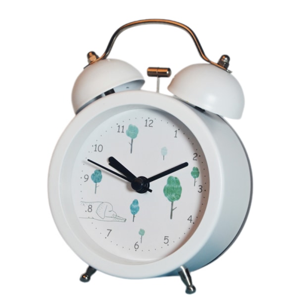 Analog väckarklocka, 3-tums rund väckarklocka som inte tickar, supertyst väckarklocka, enkel snygg design för skrivbord/sovrum