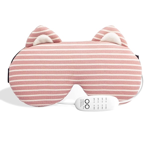 Lämmitetty silmänaamio, lämmitettävä silmänaamio nukkumiseen, lämmin silmäkompressi kuiville silmille, USB-sähkölämmitteinen silmätyyny lämmön ja ajan säädöllä