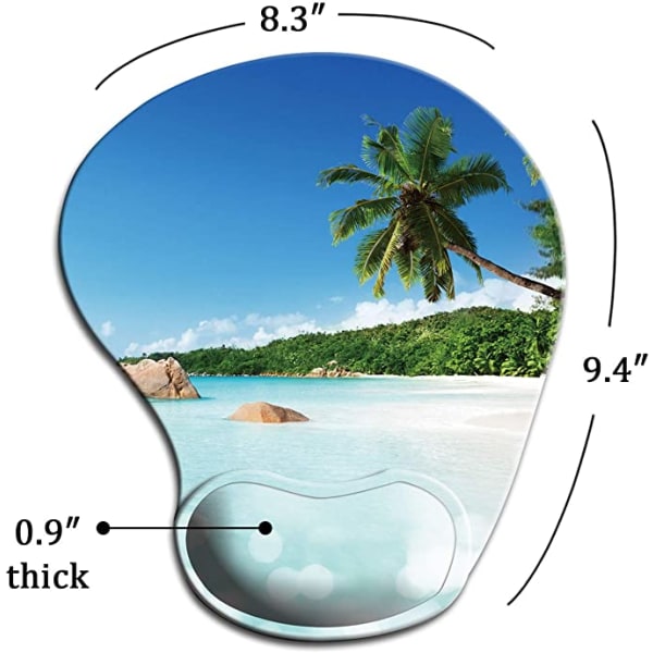 Ergonomisk musematte med håndleddsstøtte, søte musematter med sklisikker gummibase for hjemmekontor, studier, enkel skriving og smertelindring på stranden