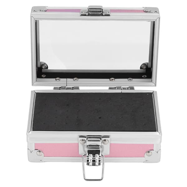 Negleboremaskinholder Støvtett Dråpebestandig Multihull Negleboremaskin Stativ Displayer Organizer Container Blendende Rosa