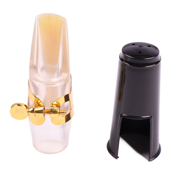 Alto Saxofon Mundstykke Kit Transparent Plast Guld Ligatur Sort Hætte E Flat Sax Instrument Tilbehør