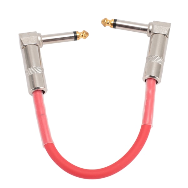 6 stk gitarpatchkabel 6 tommer 6,35 mm rettvinklet lydkabel for effektpedal mikser forsterker elektriske gitarer basser rød