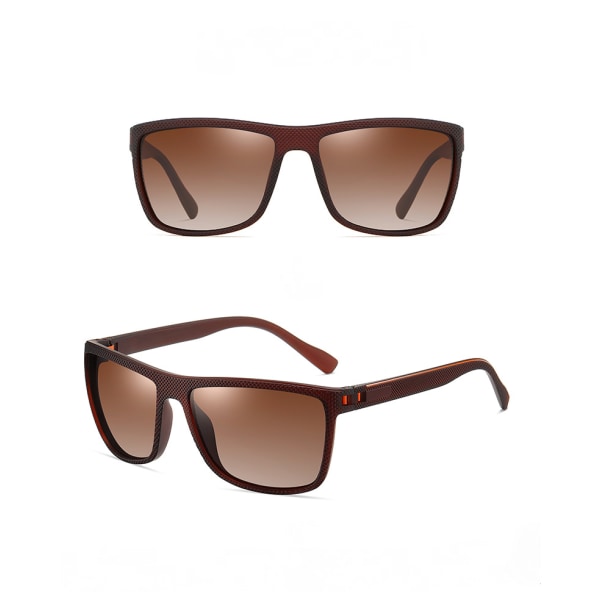 Ett par fyrkantiga solglasögon för mäns körglasögon HD polariserad spegelfjäder (studsblått och grått C4)